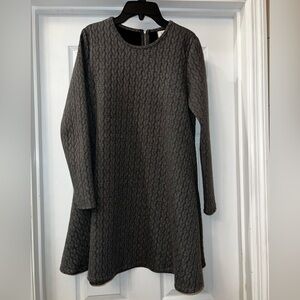 Fantastic Fawn Textured Gray Long Sleeve Dress